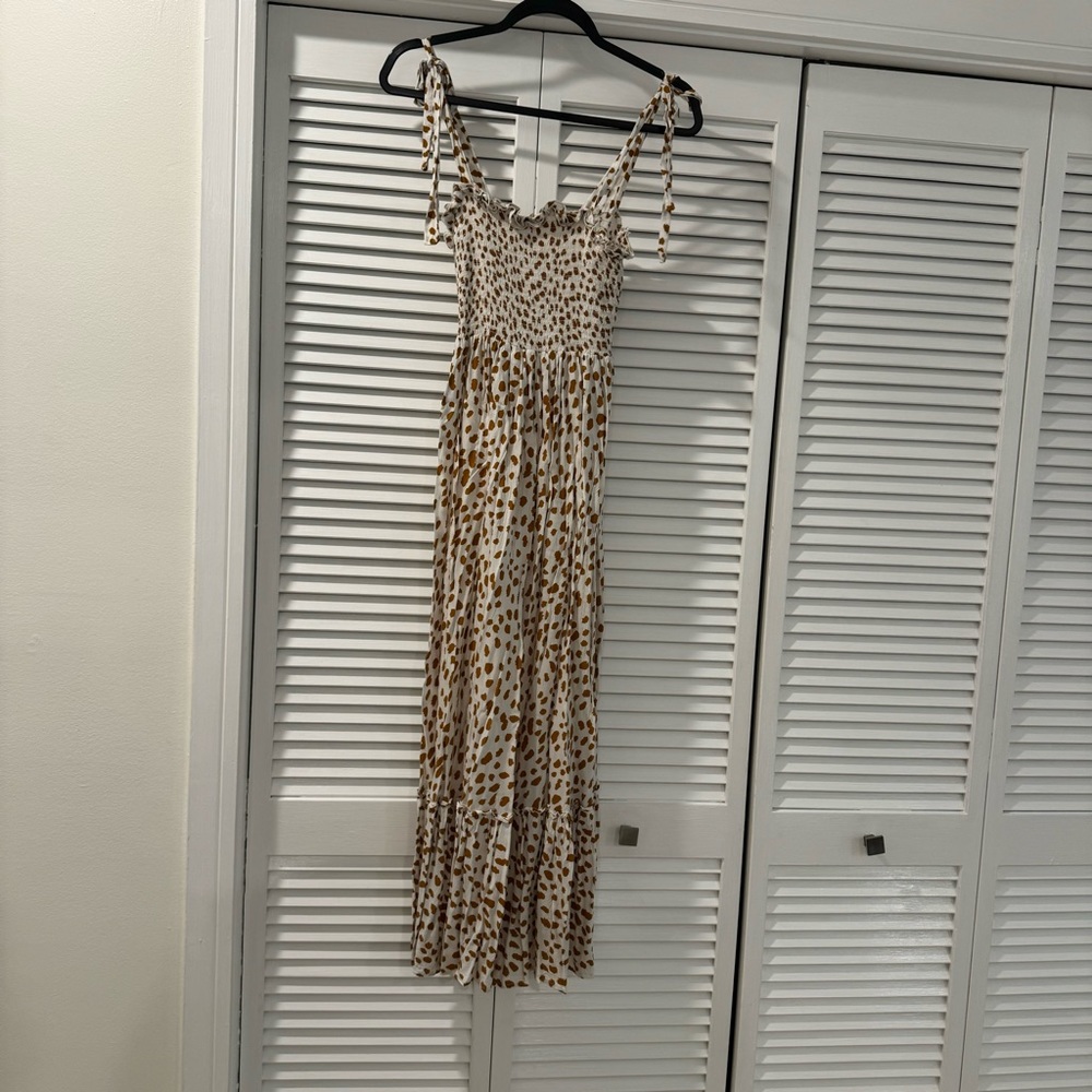 Women’s Sundress, Polka Dot/Ruffle Cotton Dress - Picture 2 of 4